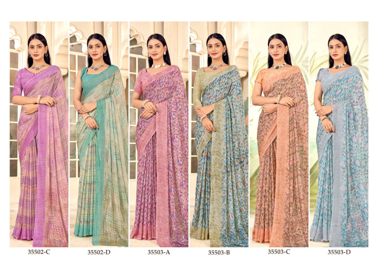 Aahana Vol 5 By Ruchi Silver Chiffon Daily Wear Surat Sarees Wholesale Market